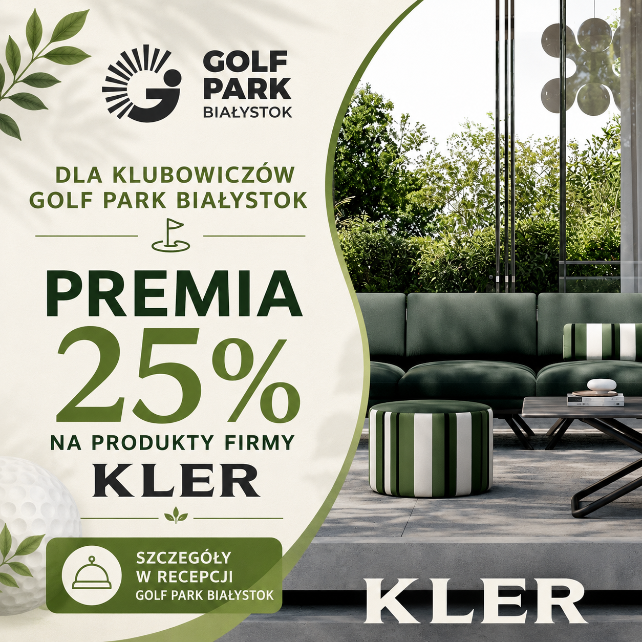 Wakacyjna promocja Kler dla Klubowiczów Golf Park Białystok!